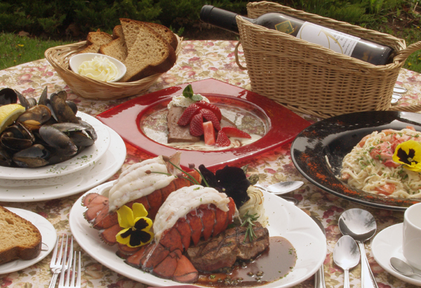 Typical dinner fare at the Blomidon Inn. 