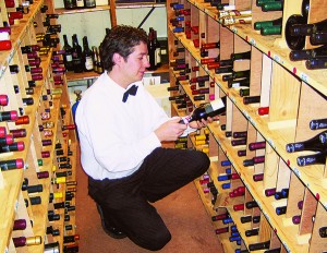 Mike Laceby Sommelier in the wine cellar